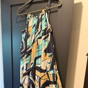 Anthropologie Tropical Print Maxi Dress